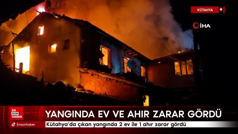 kutahyada cikan yanginda 2 ev ile 1 ahir zarar gordu B53hrTOz