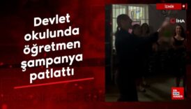 izmirde devlet okulunda ogretmen okul bahcesinde sampanya patlatti G2yJegN8