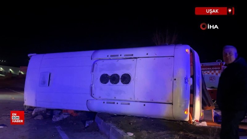 Uşak'ta otomobil ile işçi servisi çarpıştı: 1'i ağır, 28 yaralı 1 usakta otomobil ile isci servisi carpisti 1i agir 28 yarali
