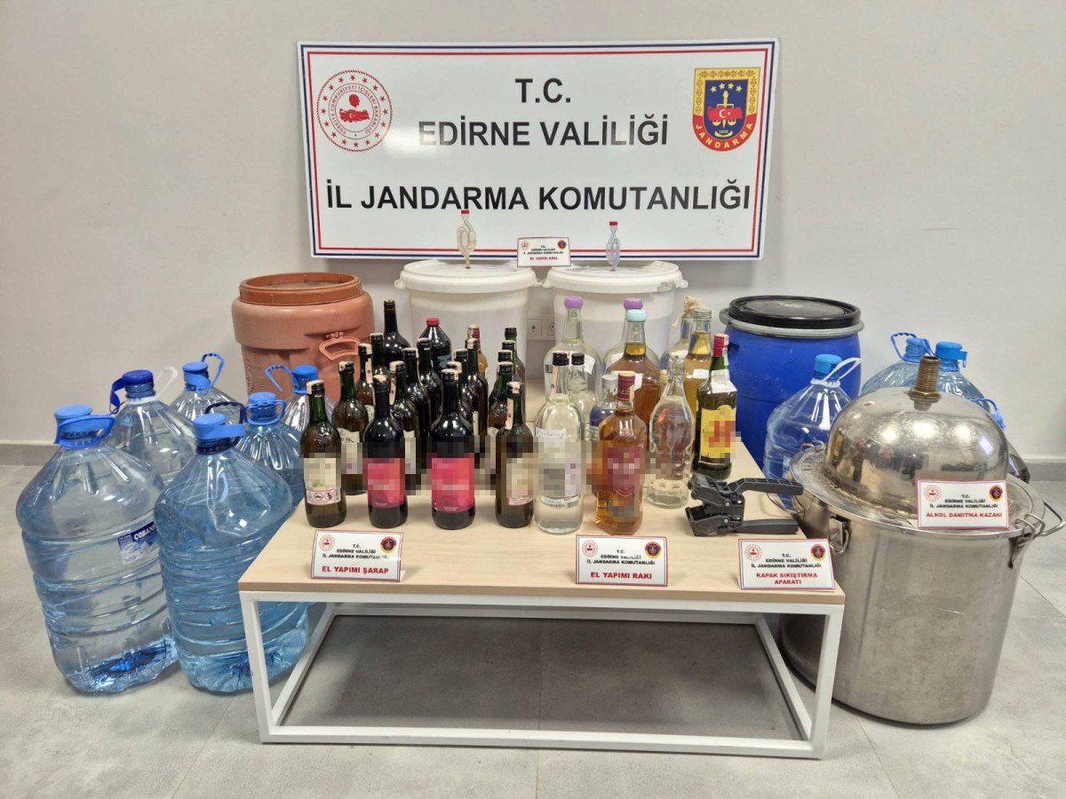 edirnede 384 litre sahte icki ele gecirildi 0 2386KHGM
