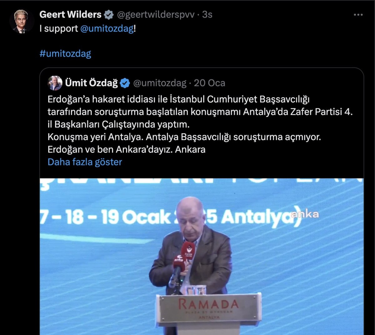 hollandali asiri sagci siyasetci geert wildersten umit ozdaga destek 0