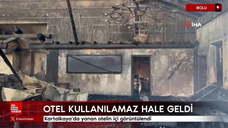 Kartalkaya'da yanan otelin içi görüntülendi 1 kartalkayada yanan otelin ici goruntulendi