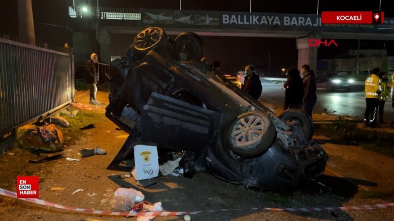 kocaelide tirin carptigi hafif ticari arac takla atti WRh6lFvp