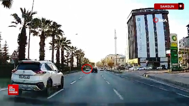 samsunda trafikte ters yonde ve geri geri gitti YfiMEsUs