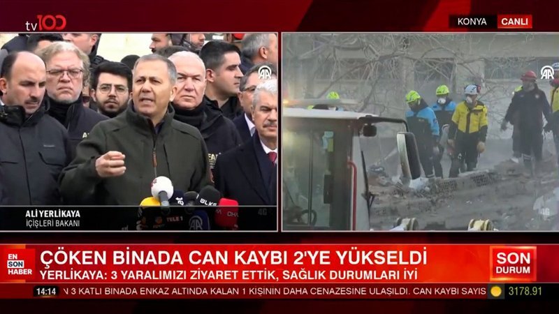 Ali Yerlikaya, Konya'da çöken binada arama kurtarma çalışmalarının bittiğini açıkladı 1 ali yerlikaya konyada coken binada arama kurtarma calismalarinin bittigini acikladi Y5pW9446