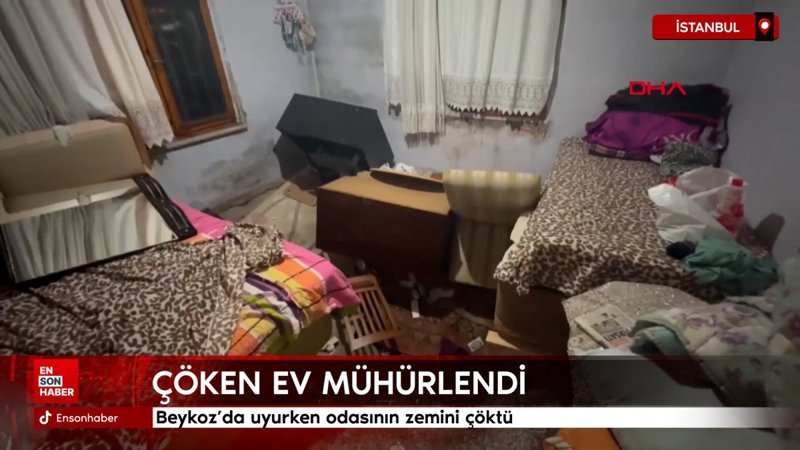 Beykoz'da uyurken odasının zemini çöktü 1 beykozda uyurken odasinin zemini coktu
