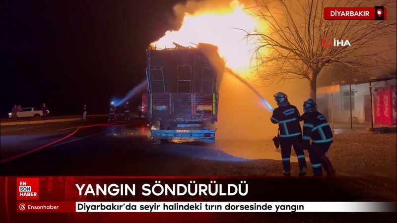 Diyarbakır'da seyir halindeki tırın dorsesinde yangın 1 diyarbakirda seyir halindeki tirin dorsesinde yangin FVIFEp6p