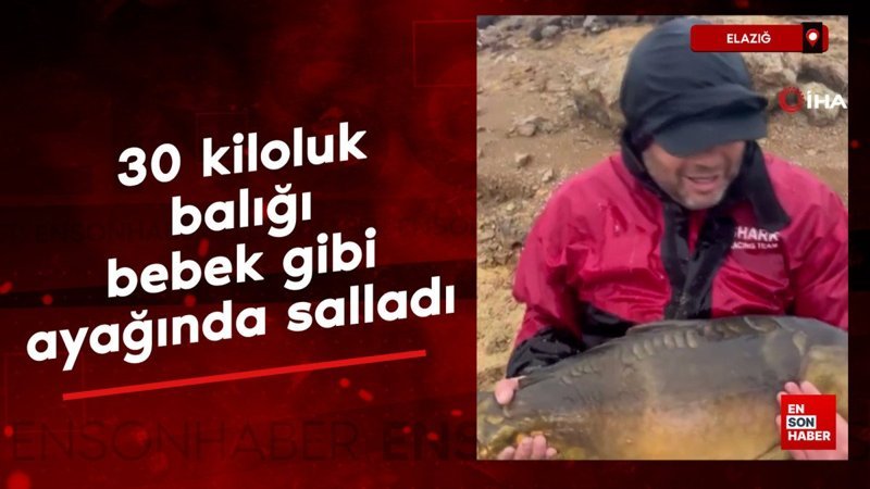 elazigda tuttugu 30 kiloluk baligi bebek gibi ayaginda sallayip ninni soyledi aKkt8J4r