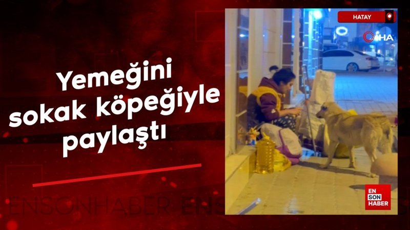 Hatay'da yemeğini sokak köpeği ile paylaşan kadın yürekleri ısıttı 1 hatayda yemegini sokak kopegi ile paylasan kadin yurekleri isitti JB2qjl1B