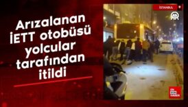 istanbulda arizalanan iett otobusunun yolcular tarafindan itilmesi kamerada gSfnvjgX