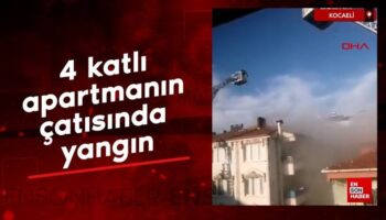 kocaelide 4 katli apartmanin catisinda yangin SfvjQxDb